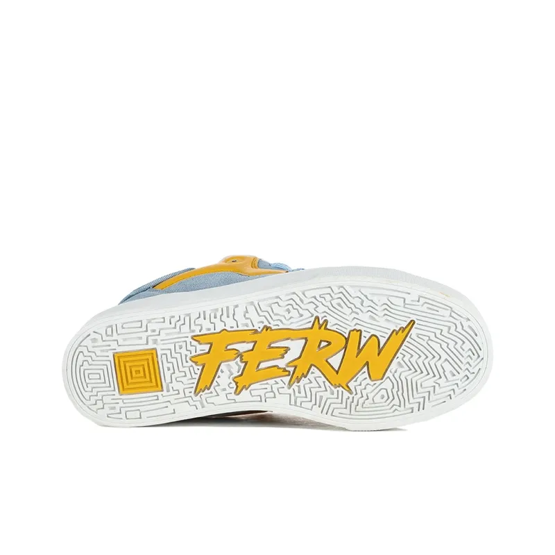 FERW Yellow Blue Dance Puffy Shoes Coverage Anti Slip And Wear Resistant Breathable Low Top Skateboard Shoes Unisex-5
