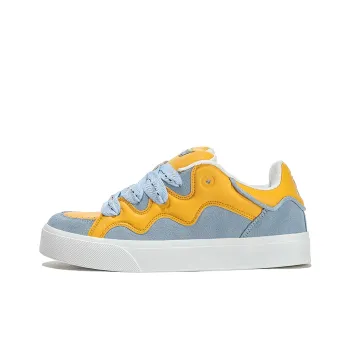 FERW Yellow Blue Dance Puffy Shoes Coverage Anti Slip And Wear Resistant Breathable Low Top Skateboard Shoes Unisex