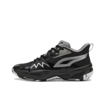PUMA Genetics Slip Resistant And Breathable Mid Top Basketball Shoes Unisex Black