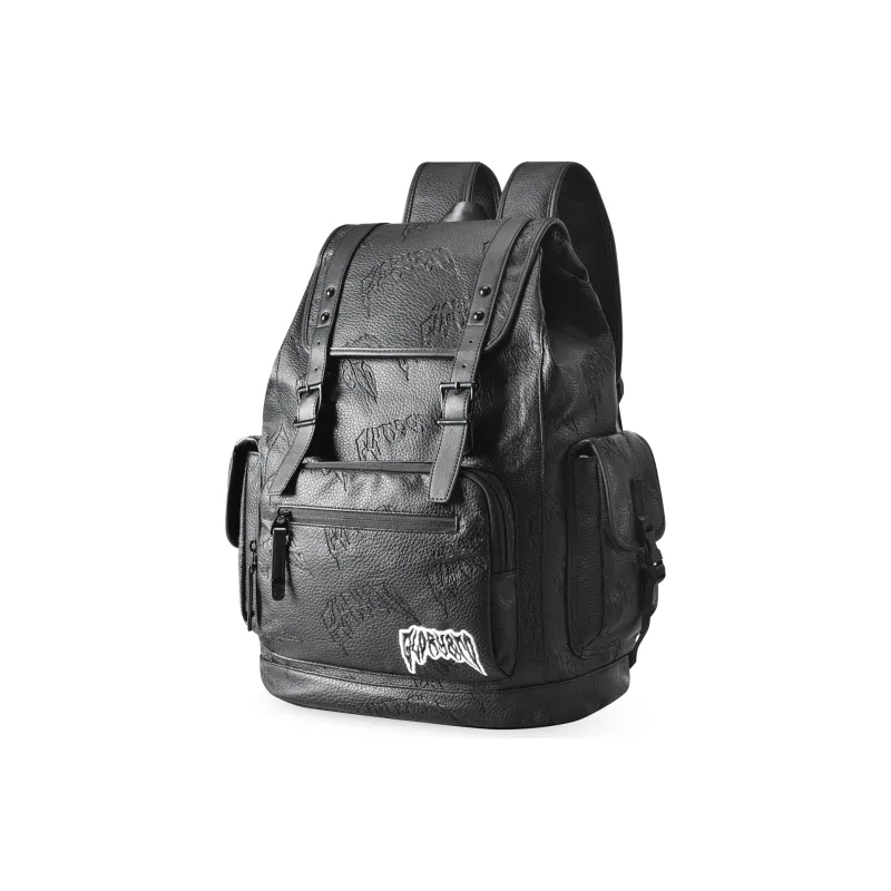 ONRF PVC Backpacks Laptop Bags Backpack Large Size Unisex Cool Black-21