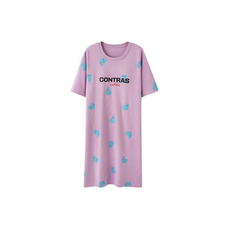 CAIHENGTONG Nightgown Women's Purple-0