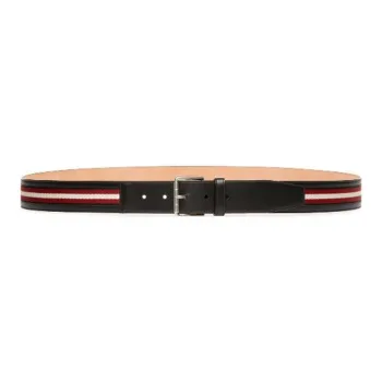 BALLY Print Stripes Pin Buckle - Leather Belts Men's Red