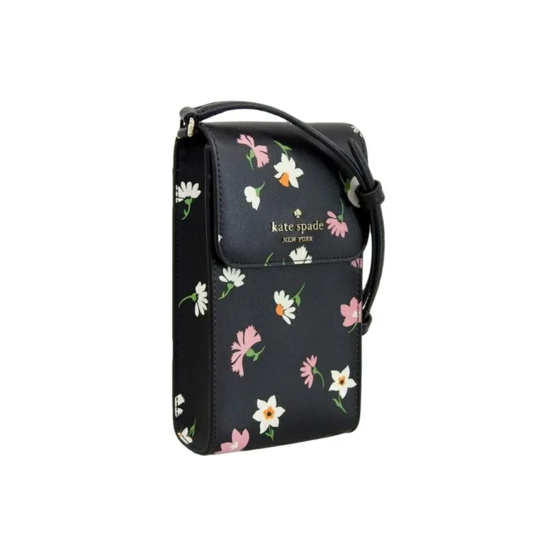 Kate Spade PVC Cell Phone Pouch Crossbody Bag Shoulder Bag Women's Black & Multicolor-1