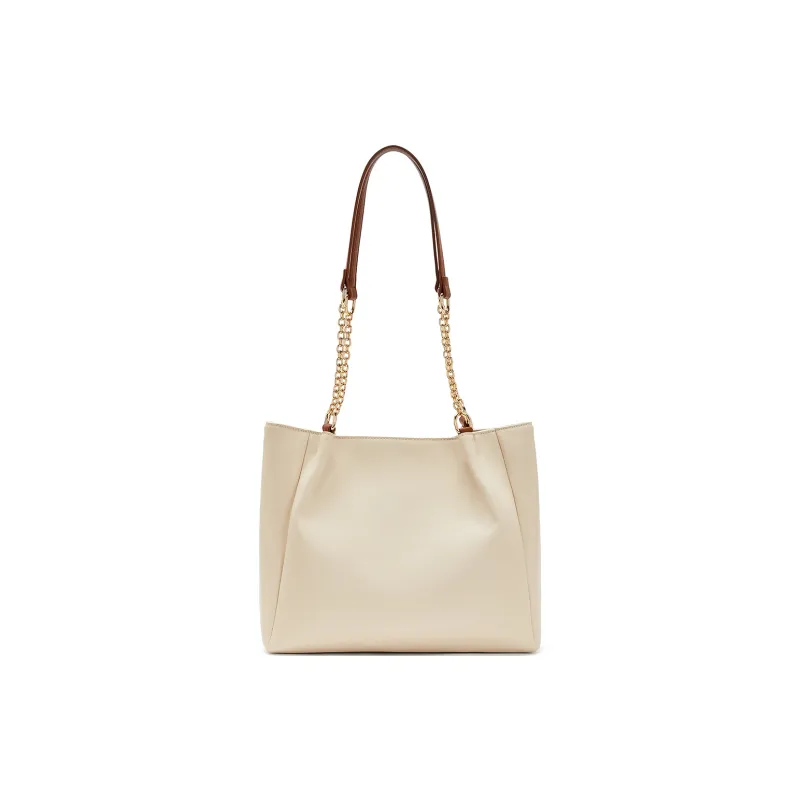 ST&SAT Synthetic Leather Handbag, Shoulder Bag Women's Brown/Pearl White-2
