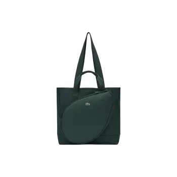LACOSTE Fabric Tote Bag, Shopping Bag, Handbag, Shoulder Bag Unisex Dark Green