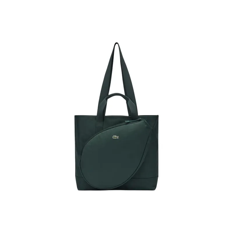 LACOSTE Fabric Tote Bag, Shopping Bag, Handbag, Shoulder Bag Unisex Dark Green-0