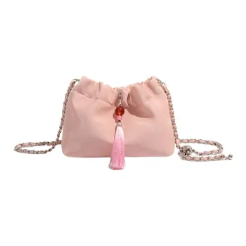 Carksky PU Chain Crossbody Bag, Shoulder Bag Regular Women's Silver/Black/Pink