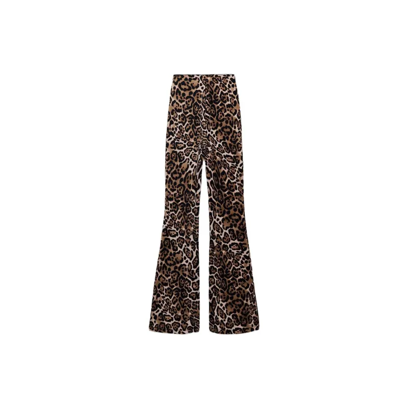 ZARA Casual Pants Women's Leopard Print-1