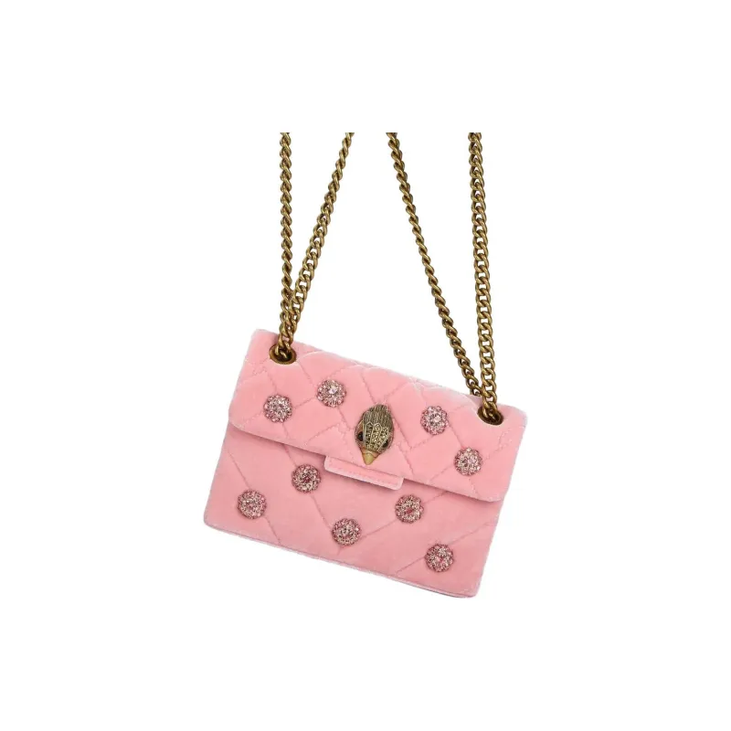 Kurt Geiger London Velvet Shoulder Bag Crossbody Bag Mini Women's Pink-3