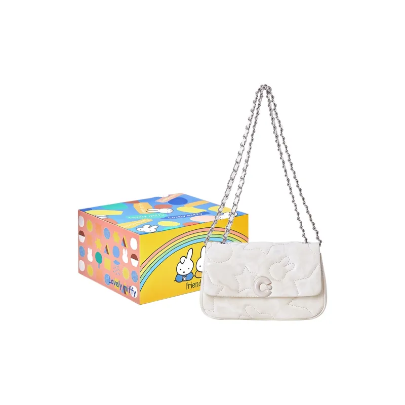 Miffy Synthetic Leather Shoulder Bag Crossbody Bag Women's Gray/White-12