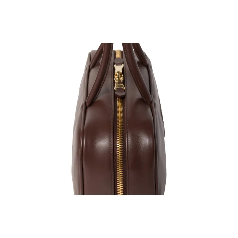 MIU MIU Beau Calfskin Bowling Bag Shoulder Bag Handbag Large Size Women's Briarwood-4