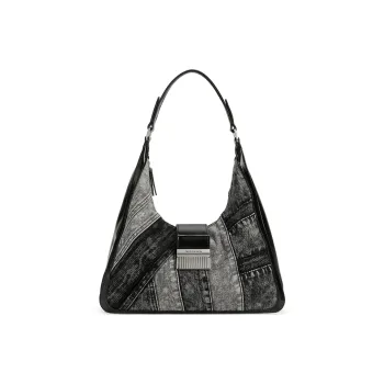 CHARLES&KEITH Fabric Shoulder Bag Tubas Women's Noir Black