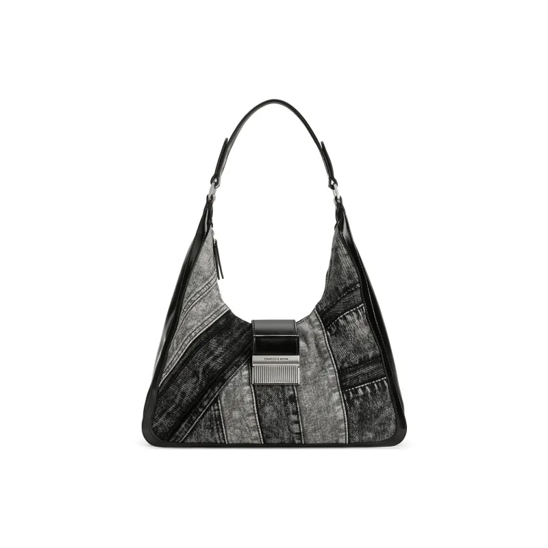 CHARLES&KEITH Fabric Shoulder Bag Tubas Women's Noir Black-0