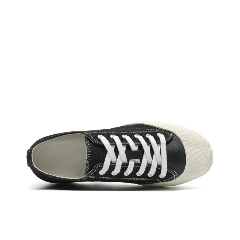 He Jinchang Anti Slip Wear Resistant Low Top Canvas Shoes Women's Black-4