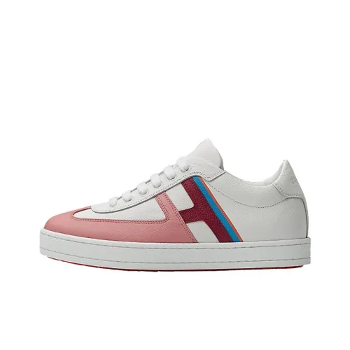 HERMES Boomerang Skateboard Shoes Women's Low-Top White/Pink