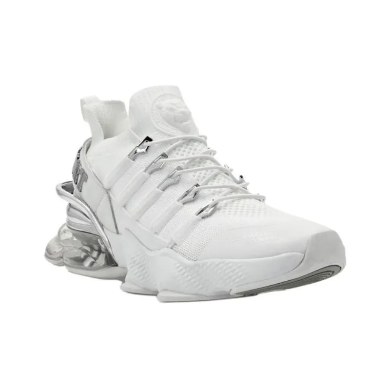 PLEIN SPORT Breathable Cushioning Low Top Running Shoes Unisex White-2