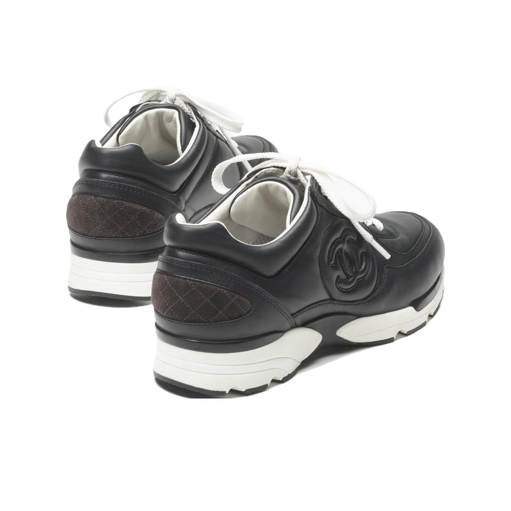 CHANEL Low Top Casual Shoes Women's Black Gray Color - Cheap