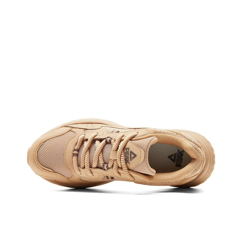 PEAK Little Fatty Shoes 2.0 Anti-Slip And Wear-Resistant Breathable Low-Top Chunky Sneakers Men's Sand Yellow-3