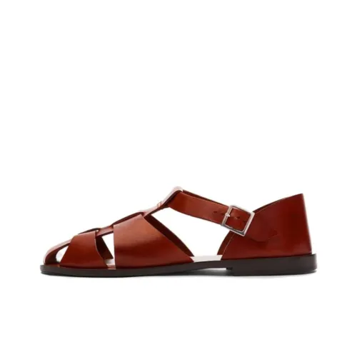 SCAROSSO Apollo Buckle-fastening Leather Sandals