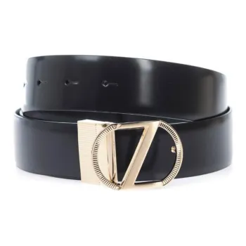 Zegna Solid Color Decoration, Pin Buckle Leather Belts Men's Black