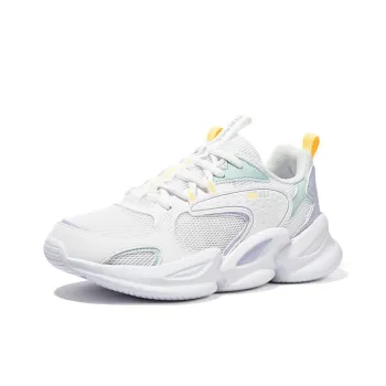 QIAODAN Anti Slip And Wear Resistant Lightweight Low Top Casual Shoes Women's White Purple