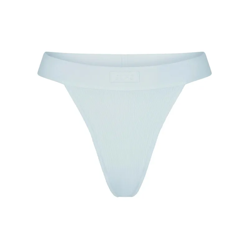 SKIMS COTTON RIB THONG Underpants Women's 1 Pack OPAL/Opal-0
