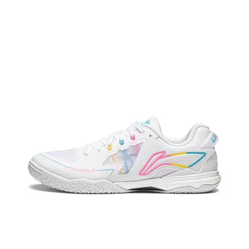LiNing Table Tennis Series Durable Cushioning Low Top Professional Table Tennis Shoes Unisex White Pink Yellow