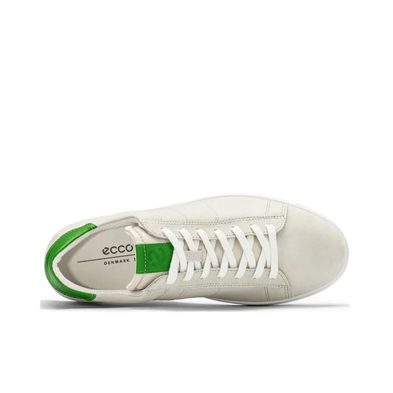 Ecco Street Light Series Abrasion-Resistant Low-Top Skateboard Shoes Men's Gray Green-4