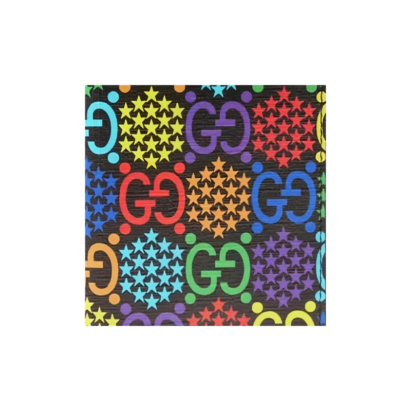 GUCCI Canvas With Leather Passport Holder Card Clip Wallet Men's Multicolor-5