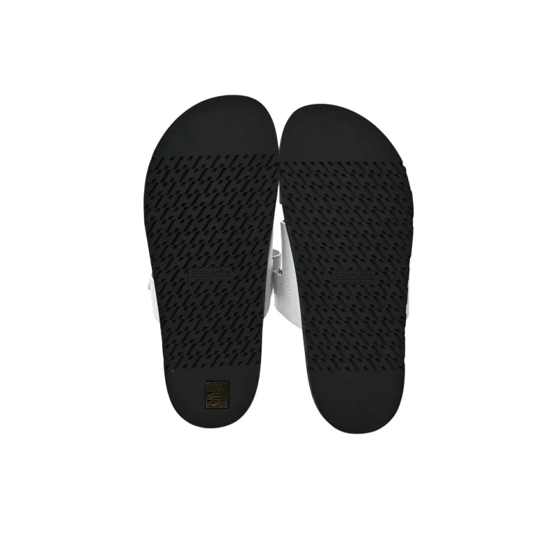 HERMES Chypre Leather Slides Women's-4