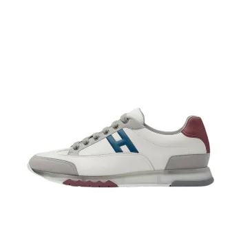 HERMES Trail Cushioning, Slip Resistant, And Abrasion Resistant Low Top Casual Shoes Men's White Gray