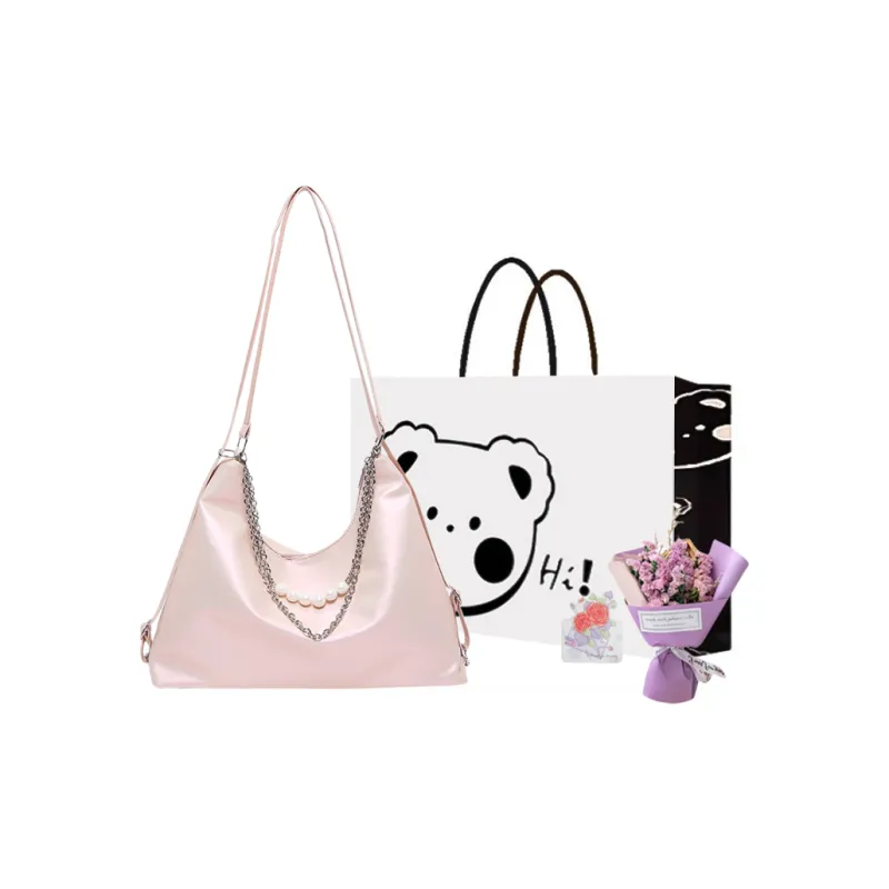 NX DOUGHNUT PU Shoulder Bag Regular Women's White/Black/Pink/Silver-30