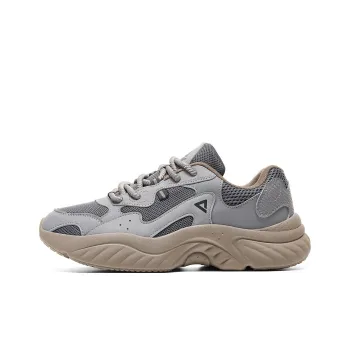 PEAK Little Fatty Shoes 2.0 Anti-Slip And Wear-Resistant Breathable Low-Top Chunky Sneakers Men's Silver Gray Dark Gray