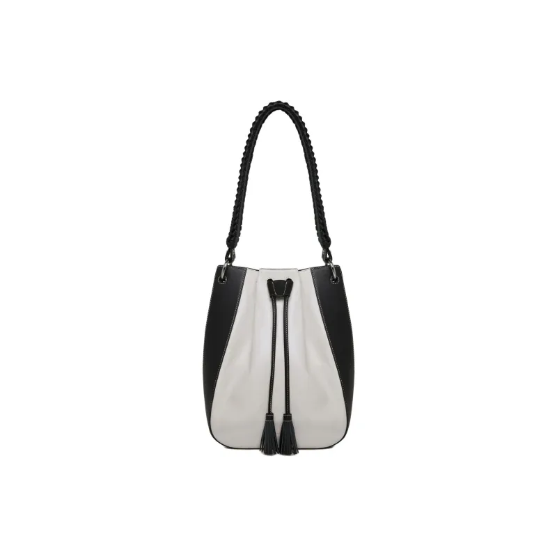 Strathberry Smooth Calf Leather Handbag Shoulder Bag Women's White/Green/Black-0