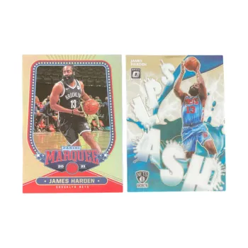 PANINI 2020 21 Brooklyn Nets, James Harden, Silver Fold OPTIC Splash Card, 2 Cards Included Sports Cards 2 Pcs