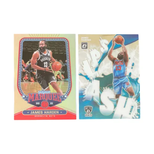 PANINI 2020 21 Brooklyn Nets, James Harden, Silver Fold OPTIC Splash Card, 2 Cards Included Sports Cards 2 Pcs