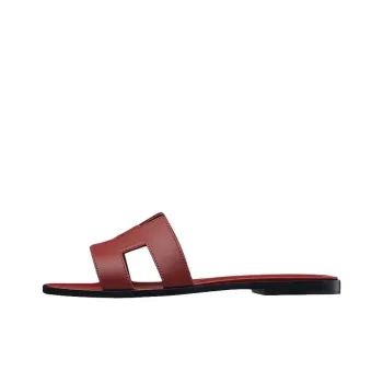 HERMES Oran Slide Slippers Women's Burgundy