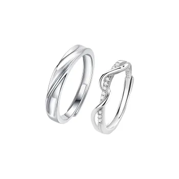MAGICPOLE 925 Sterling Silver Zircon Rings Unisex Silver