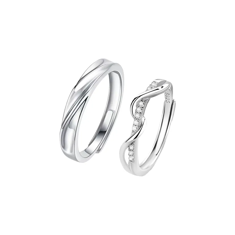 MAGICPOLE 925 Sterling Silver Zircon Rings Unisex Silver-0