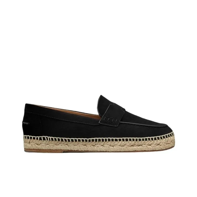 HERMES Espadrilles Casual Shoes Women's Black-1