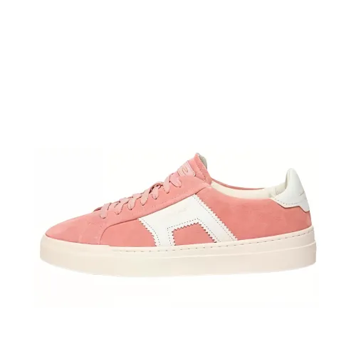 Santoni Skateboard Shoes Men Low-Top Pink/White