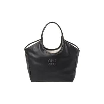 MIU MIU Leather Tote Bag, Shopping Bag, Handbag Women's Black