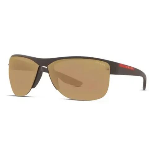 PRADA Plastic Irregular Shape Sunglasses Men's Black
