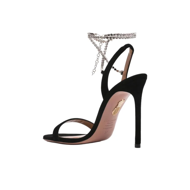 AQUAZZURA Sue One Strap Sandals 11.5cm Women's Black-3