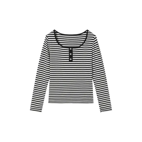 Still quiet T-Shirts Women's Black/White Stripes