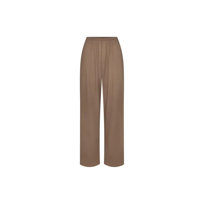 SKIMS KIM'S SLEEP DRAPED STRAIGHT LEG PANT Pajama Pants Women's TRUFFLE/Truffle Color-0