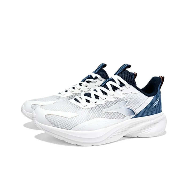 361° Anti Slip Wear Resistant Low Top Casual Running Shoes Men's White Blue-2
