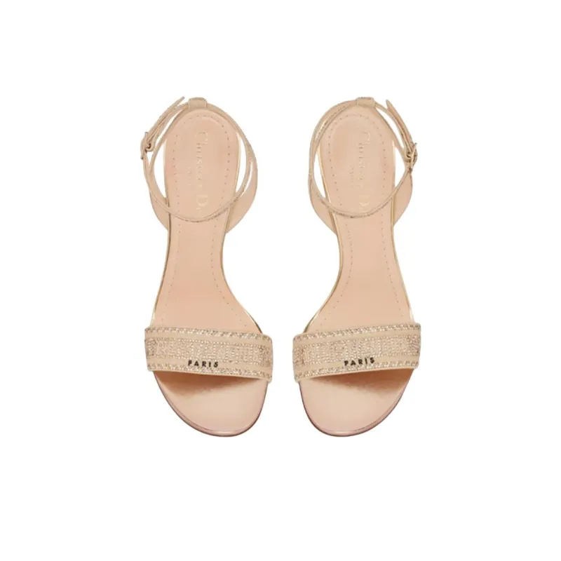 DIOR Strap Sandals Women's Gold-4
