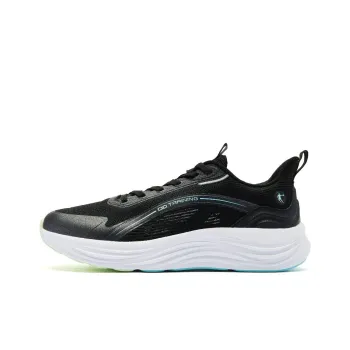 QIAODAN Shock Absorbers With Slip Resistant And Abrasion Resistant Properties Low Top Casual Shoes Men's Black White