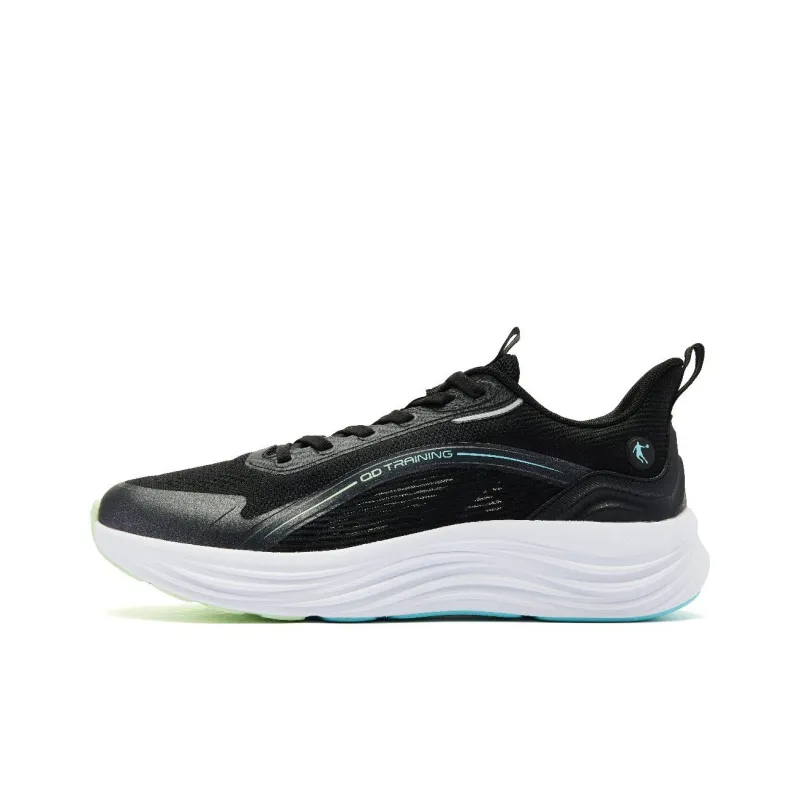 QIAODAN Shock Absorbers With Slip Resistant And Abrasion Resistant Properties Low Top Casual Shoes Men's Black White-0